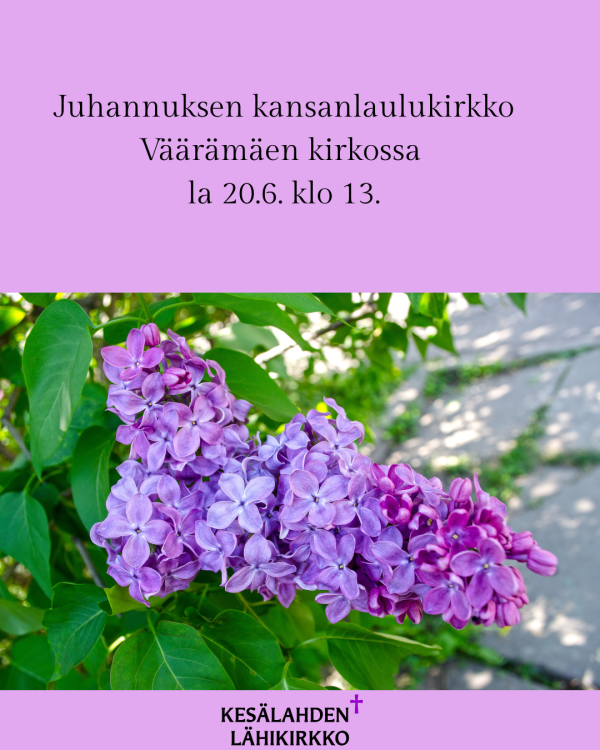 Juhannuksen kansanlaulukirkko Väärämäen kirkossa  la 20.6. klo 13.
